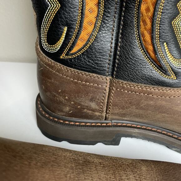 Ariat Work Boots Men 12 D Brown Orange Groundbreaker VentTek Soft Toe New in Box main image 6